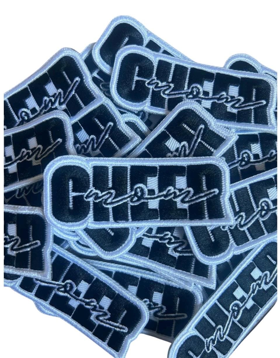 Cheer Mom Embroidered Iron-On Patch: Jacket & Hat Accessory