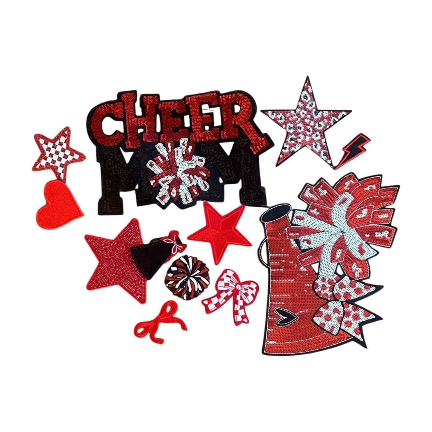 Cheer Patch Bundle – Embroidered Sequin Cheerleading Appliques