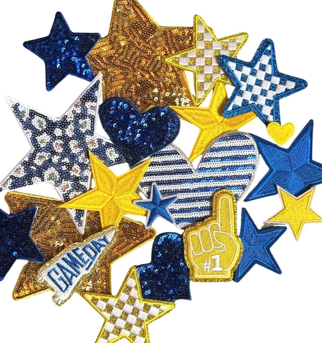 Blue & Gold Iron-On Patches