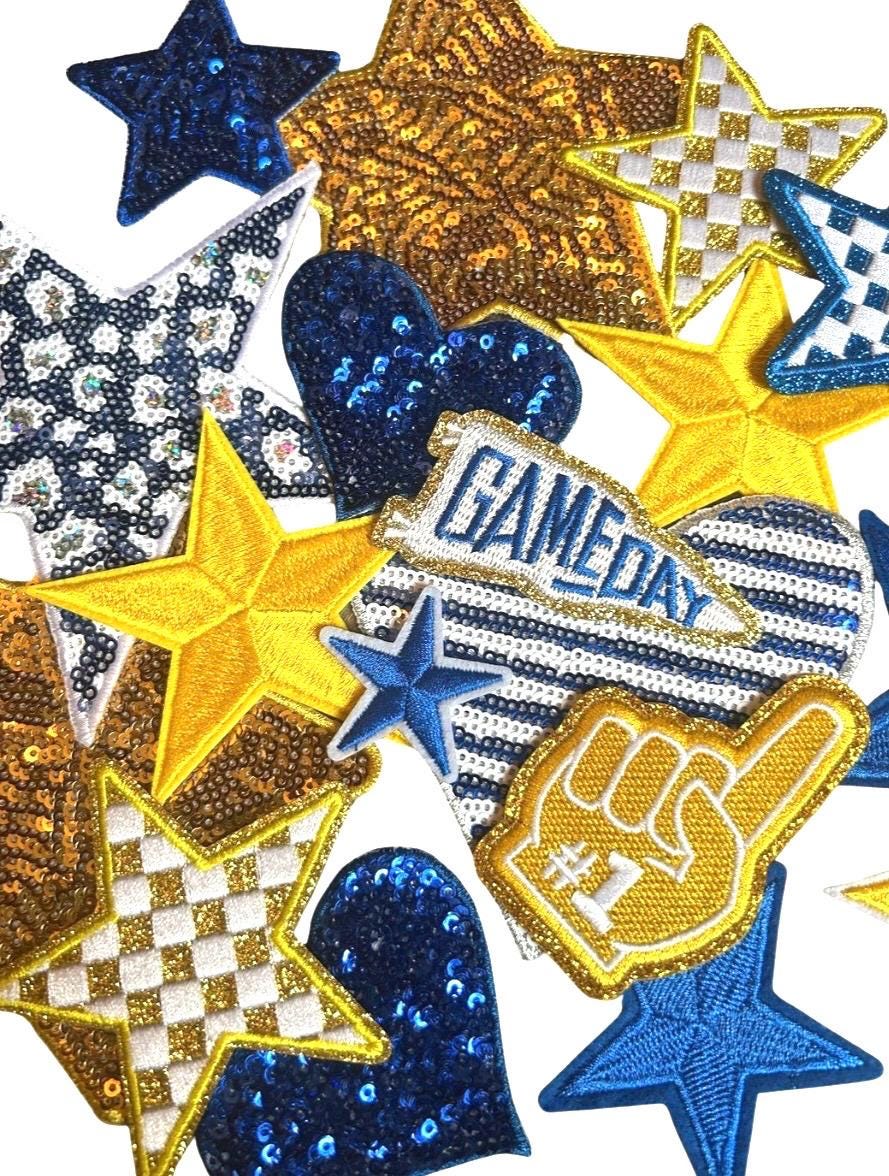 Blue & Gold Iron-On Patches
