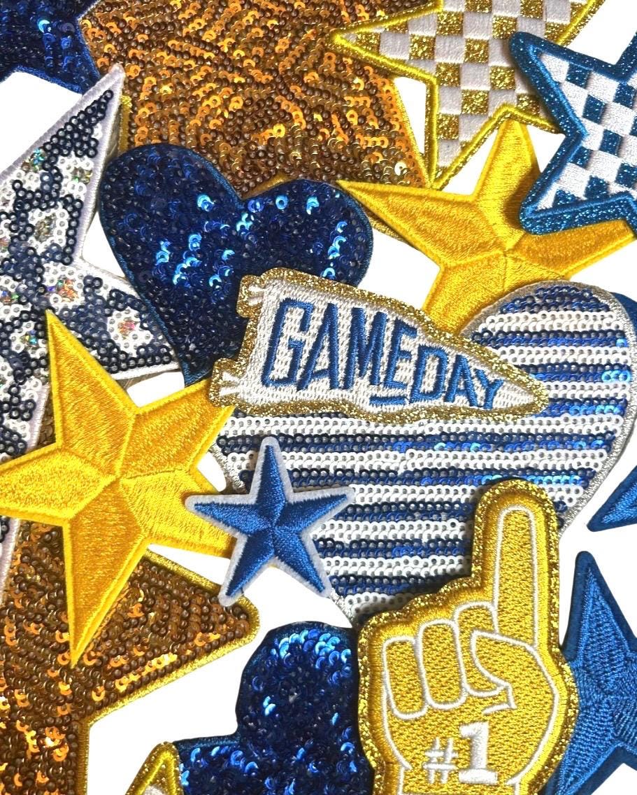 Blue & Gold Iron-On Patches
