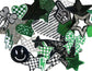 Green and Black Iron-On Patches: Embroidered, Chenille and Sequin Styles
