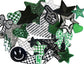 Green and Black Iron-On Patches: Embroidered, Chenille and Sequin Styles