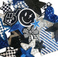 Black and Blue Iron-On Patches: Embroidered, Chenille and Sequin Styles