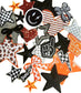 Black and Orange Iron-On Patches: Embroidered and Sequin DIY Embellishments