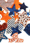Blue & Orange Iron-On Patches: Embroidered, Chenille, Sequin Styles