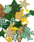 Green & Gold Iron-On Patches: Trucker Hat Embellishments