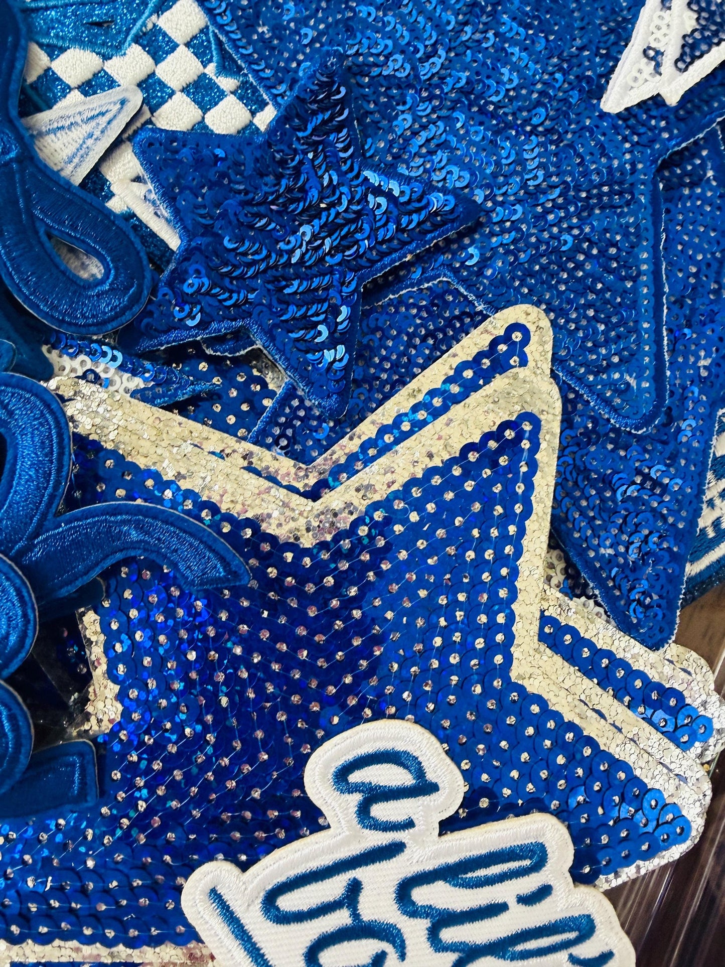 Blue Iron On Patches, Bundle of Blue Patches, Filler Patches