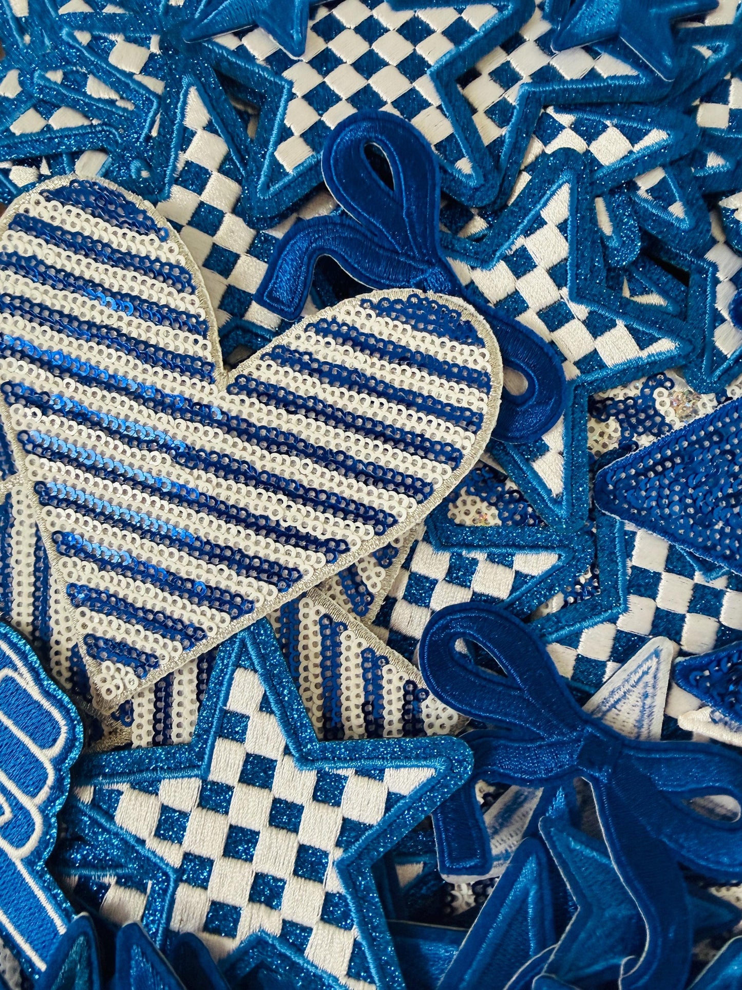Blue Iron On Patches, Bundle of Blue Patches, Filler Patches
