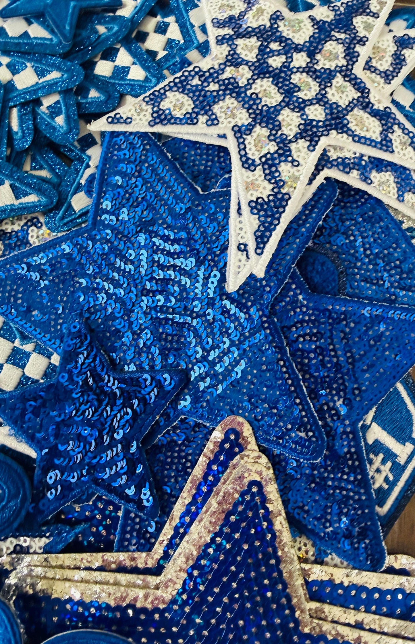 Blue Iron On Patches, Bundle of Blue Patches, Filler Patches