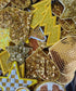 Gold Iron-On Patches Bundle, Sequin Chenille Embroidered Appliques