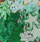 Green Iron On Patches, Bundle of Blue Patches, Filler Patches