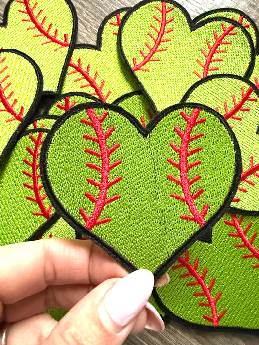 Softball Iron-On Patch: Embroidered Sports Applique