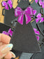 Cheer Megaphone Iron-on Patch with Purple Bow, Cheerleading Patch