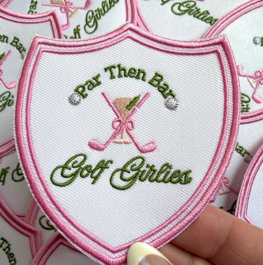 Women's Golf Patch, Par Then Bar Iron On Applique