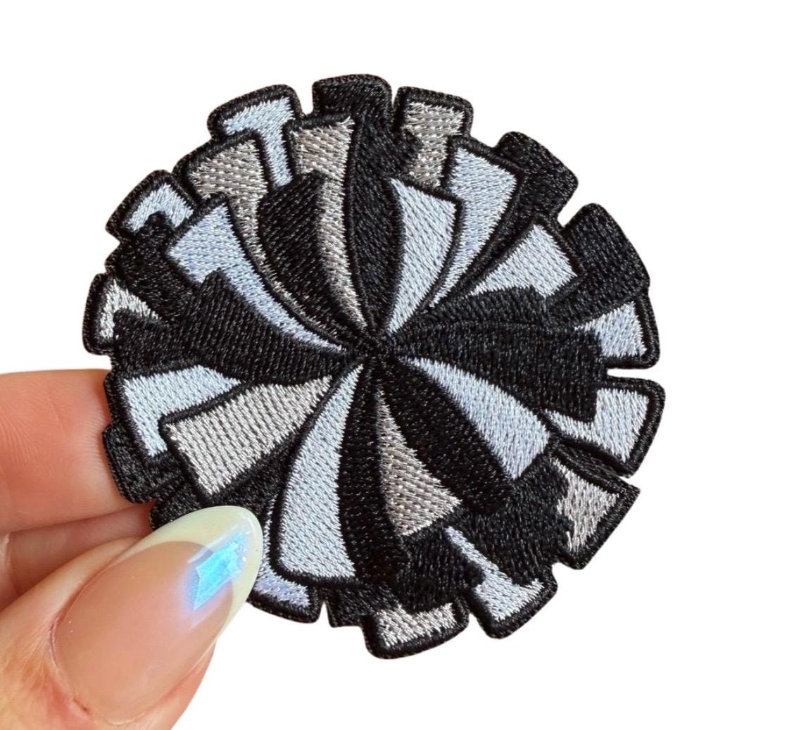 Pom Pom Patches, Black and White Cheer Appliques
