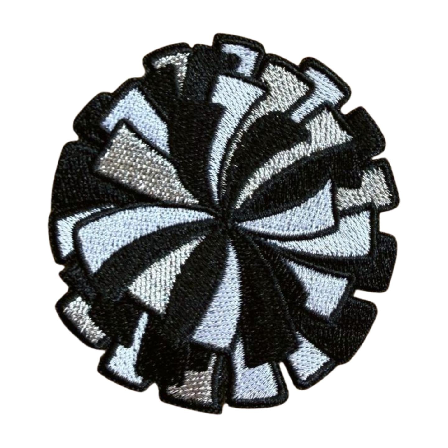 Pom Pom Patches, Black and White Cheer Appliques