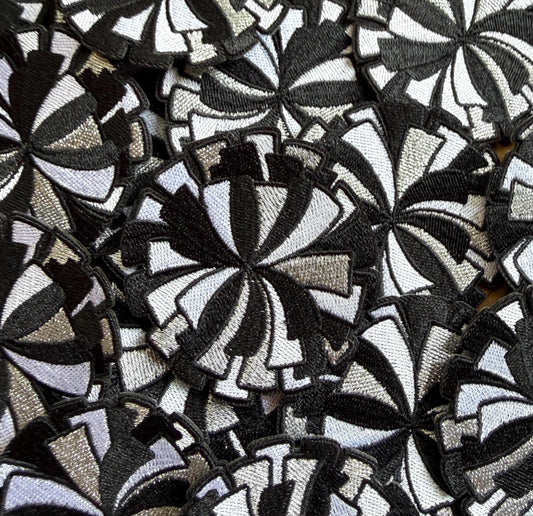 Pom Pom Patches, Black and White Cheer Appliques
