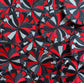 Cheer Pom Pom Embroidered Patch: Red & Black Iron-On Applique
