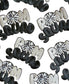 Pom Squad Iron-On Patches, Black Silver Chenille Appliques