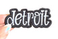 Detroit Iron On Patch: Black and White, 3 inch