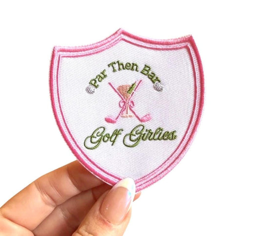 Women's Golf Patch, Par Then Bar Iron On Applique