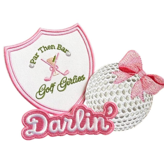 Golf Embroidered Patch:  Par Then Bar Iron-On Applique