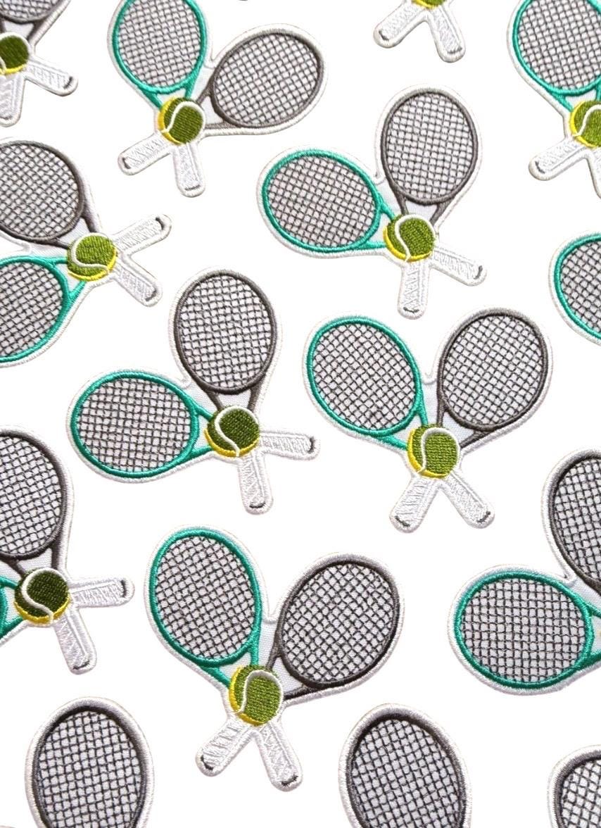 Tennis Embroidered Patch:  Game Day Iron-On Applique