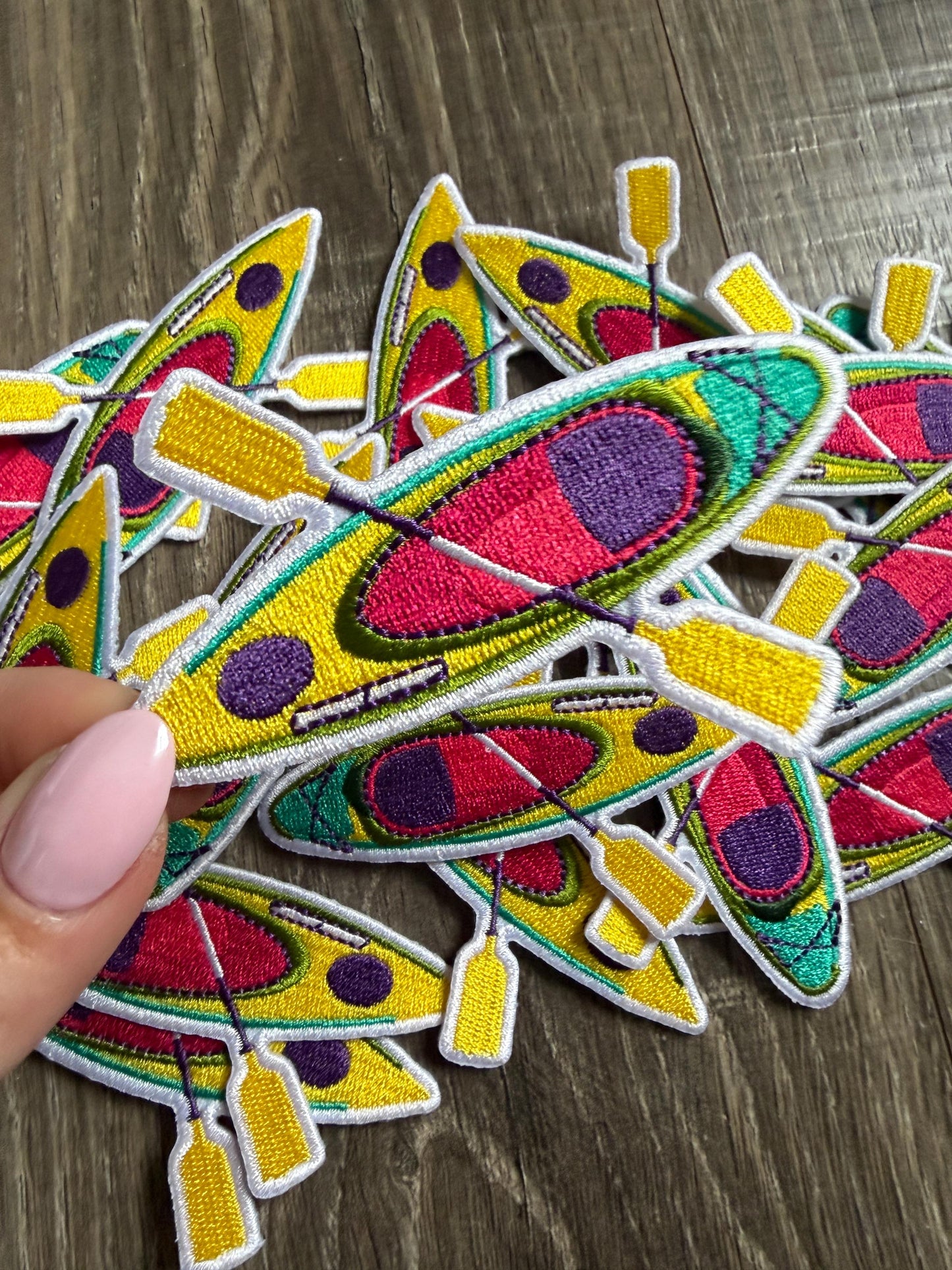 Kayak Embroidered Patch, Kayak Appliqué