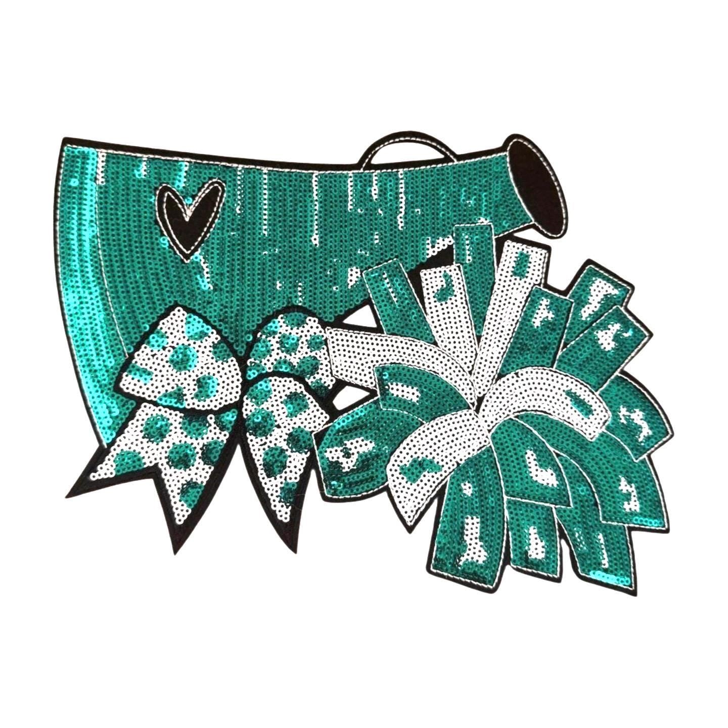 Large Cheer Patches, Sequin Megaphone Patch