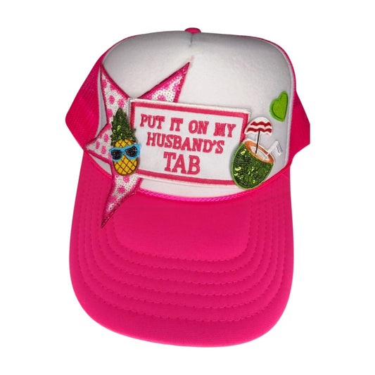 Put It On My Husband's Tab Iron On Patch, Iron On Patch for Trucker Hat, Funny Sayings Iron On Patch