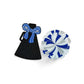 Pom Pom Patches, Blue and White Cheer Appliques