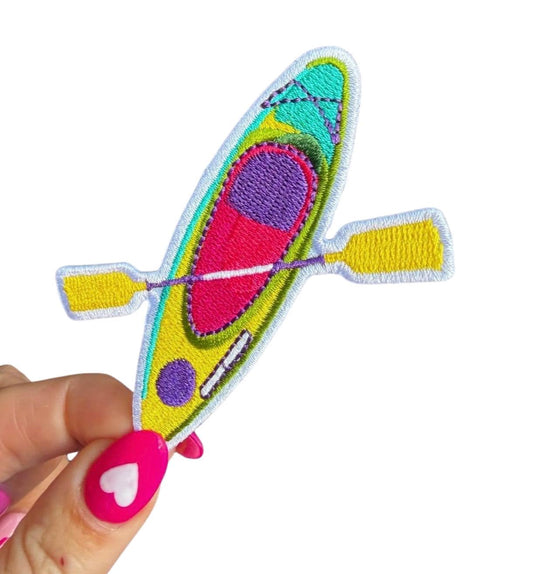Kayak Embroidered Patch, Kayak Appliqué