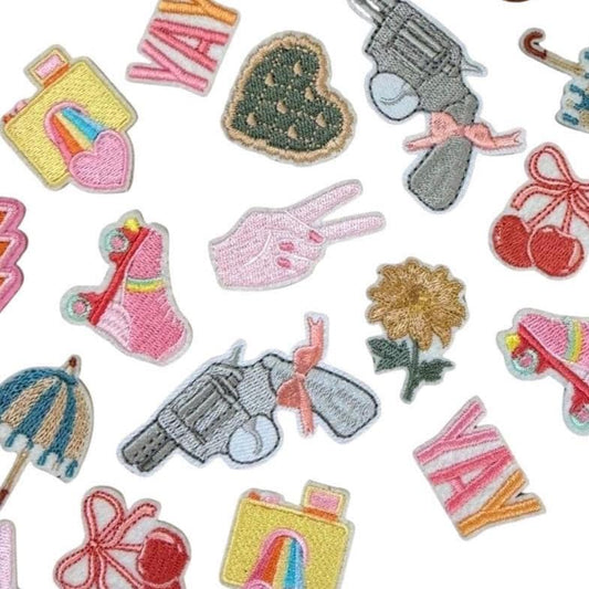 Mini Patches, Embroidered Iron-On Tiny Patches, Patch Mystery Bundle