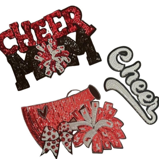 Cheer Patch Bundle – Embroidered Sequin Cheerleading Appliques