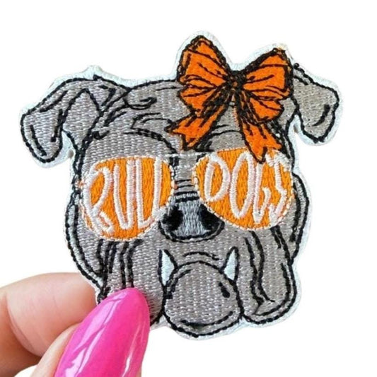 Bulldog Embroidered Patch, Iron-On Bulldog Appliqué
