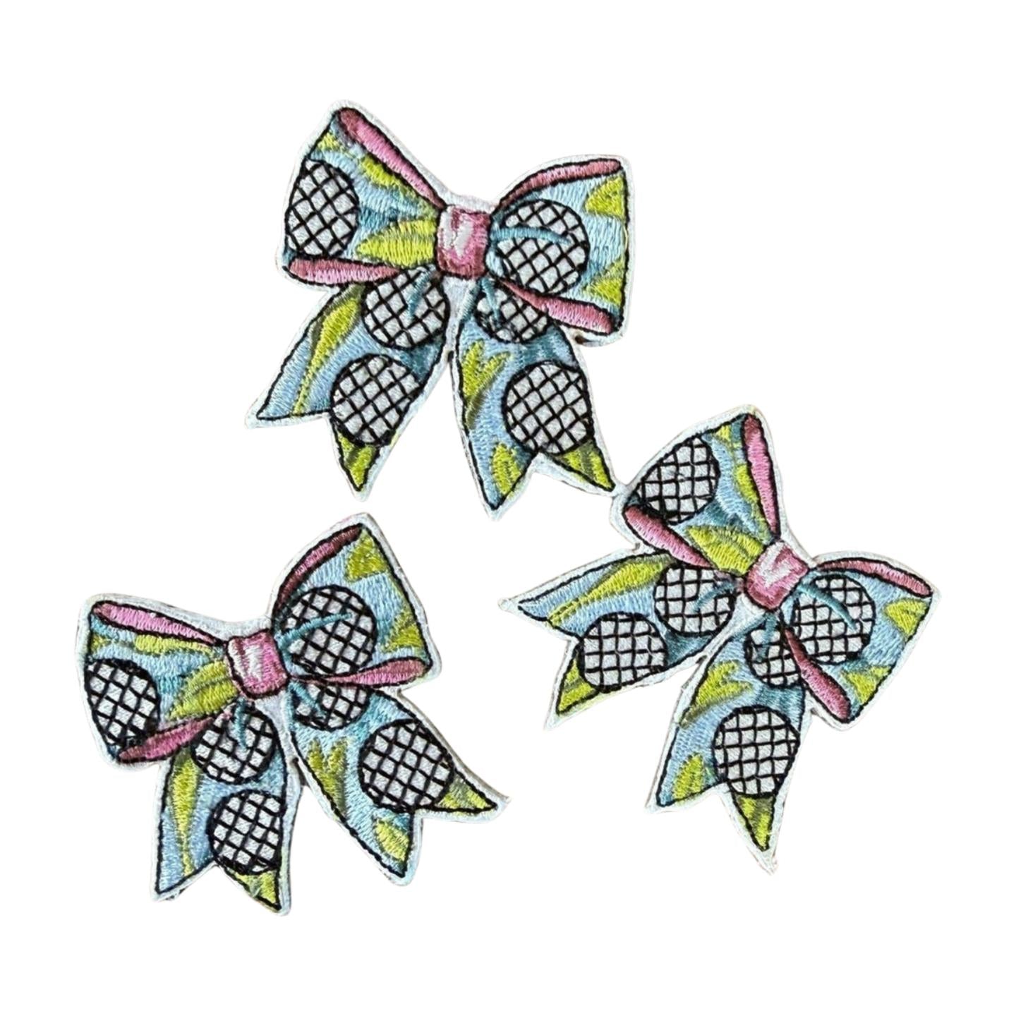 Embroidered Golf Bow Patch, Ladies Apparel Accent, DIY Craft Supply