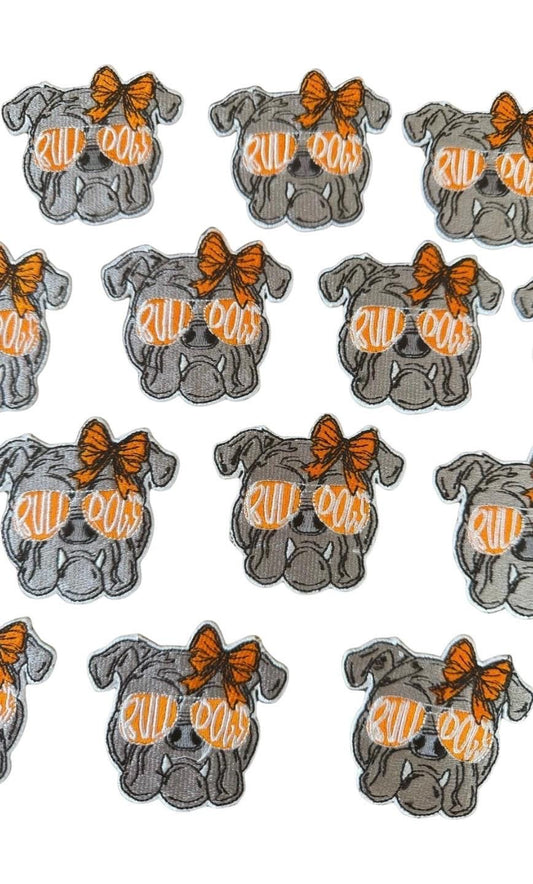 Bulldog Embroidered Patch, Iron-On Bulldog Appliqué