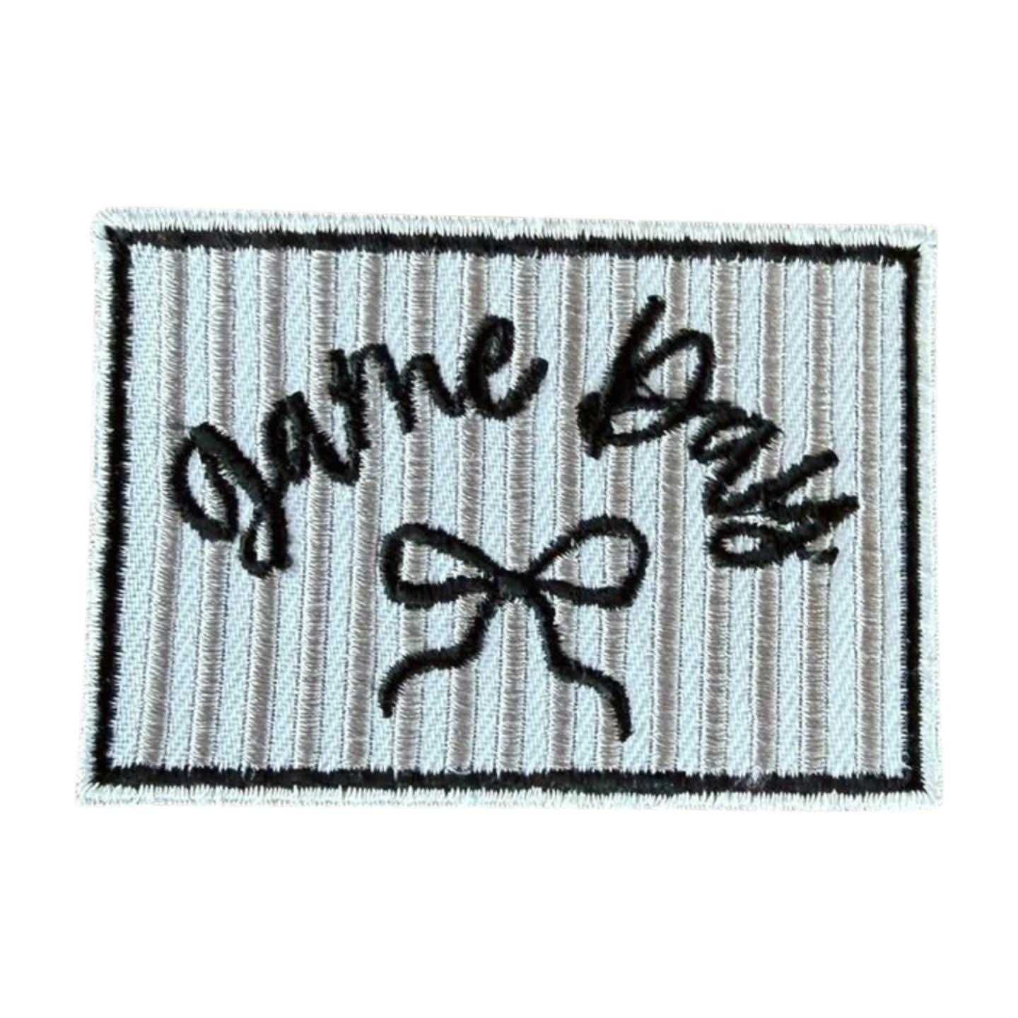 Black Game Day Embroidered Iron-On Patch: Sports Mom DIY