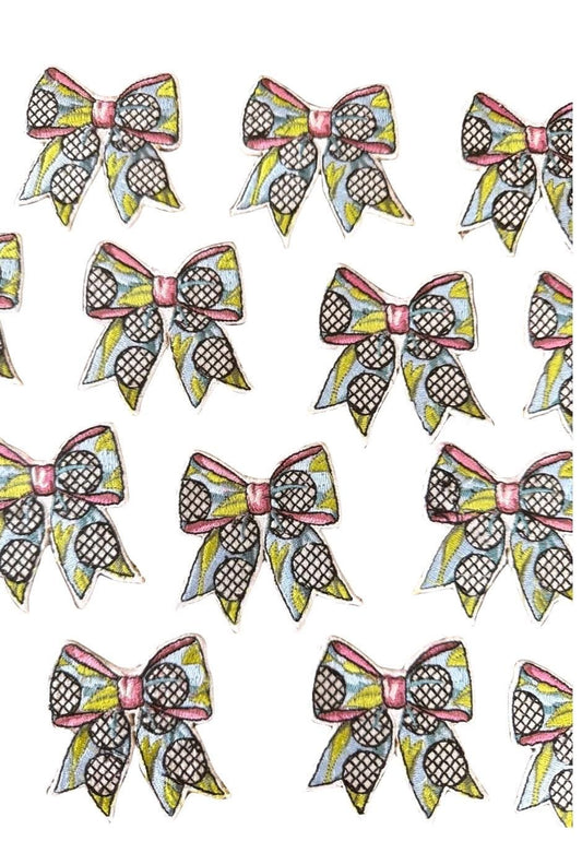 Embroidered Golf Bow Patch, Ladies Apparel Accent, DIY Craft Supply