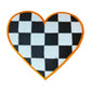 Checkered Heart Patch, 5in Embroidered Heart