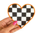 Checkered Heart Patch, 5in Embroidered Heart