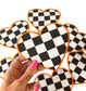 Checkered Heart Patch, 5in Embroidered Heart
