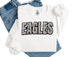 Sequin Eagles Patch:  11" Silver Glitter Iron-On, DIY