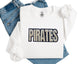 Sequin Pirates Patch:  11" Silver Glitter Iron-On, DIY