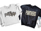 Sequin Panthers Patch:  11" Silver Glitter Iron-On, DIY